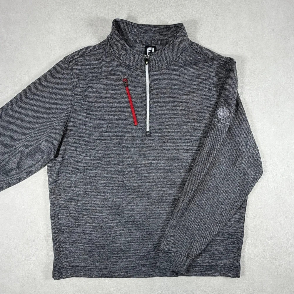 FootJoy Mens XXL Trump National Charlotte Quarter Zip Pullover Gray Heather